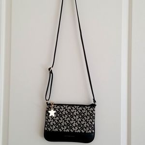 Tommy Hilfiger Black and Gold Crossbody Purse